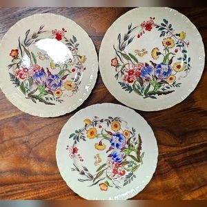 3Wedgewood Ranunculus Vintage bread&butter plates Made inEngland circa1920-1957